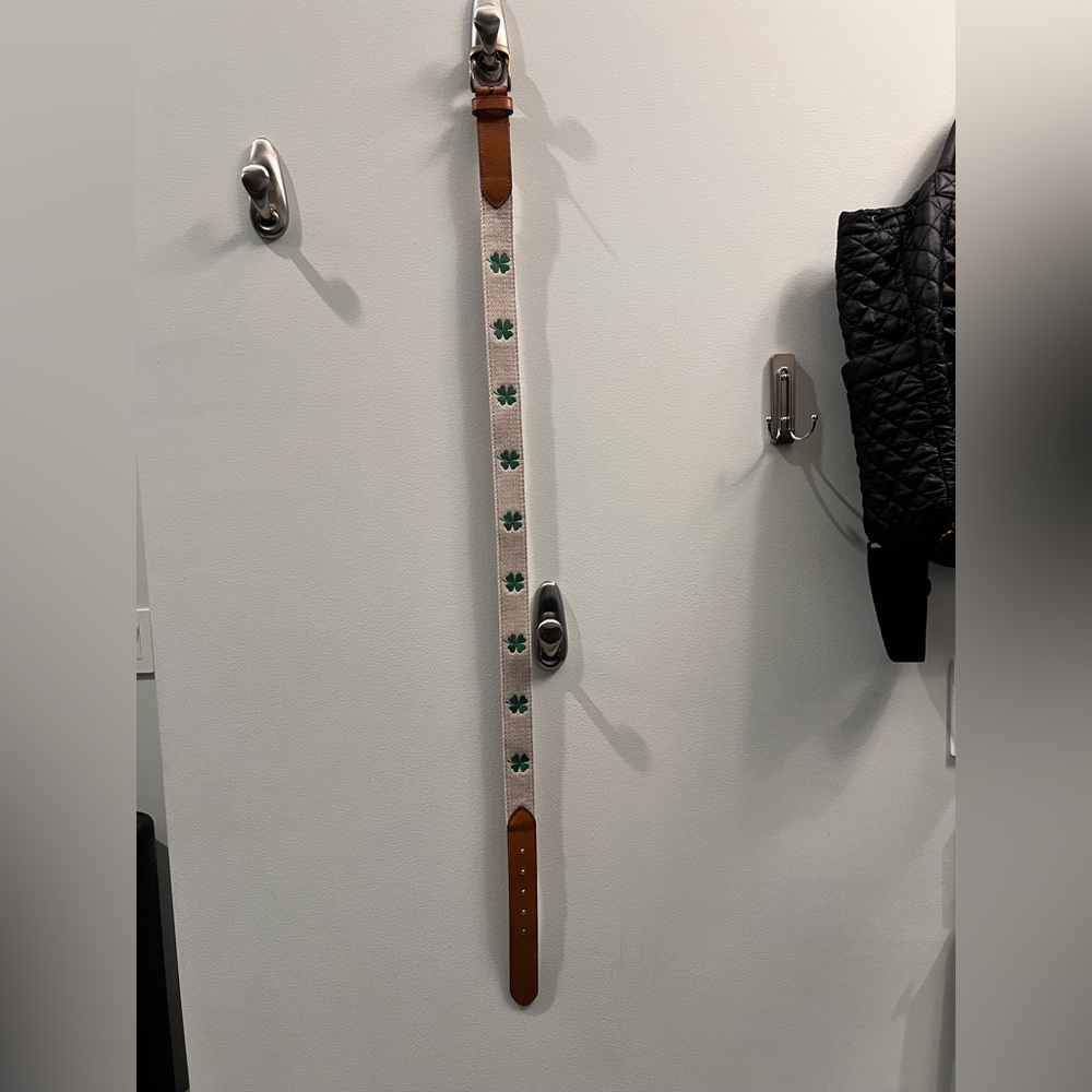 J. McLaughlin 4 Leaf clover embroidered belt